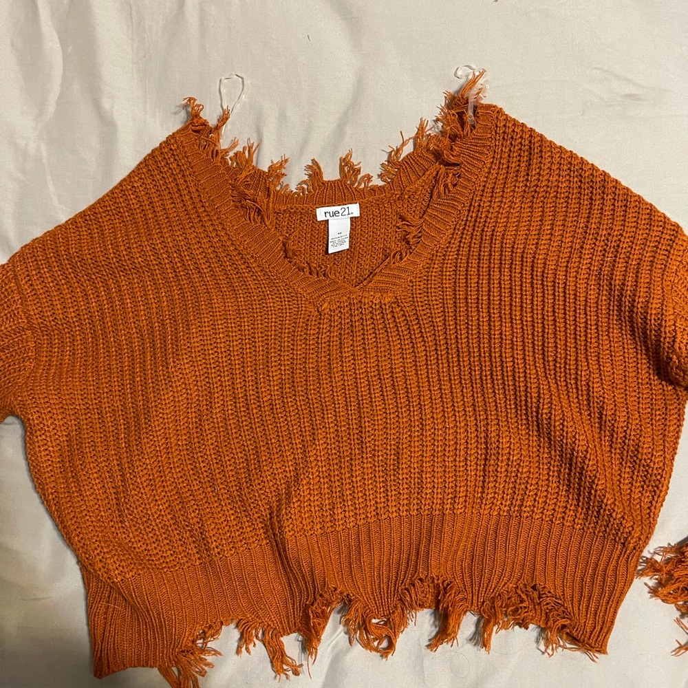Rust Orange Rue 21 Cropped Sweater
